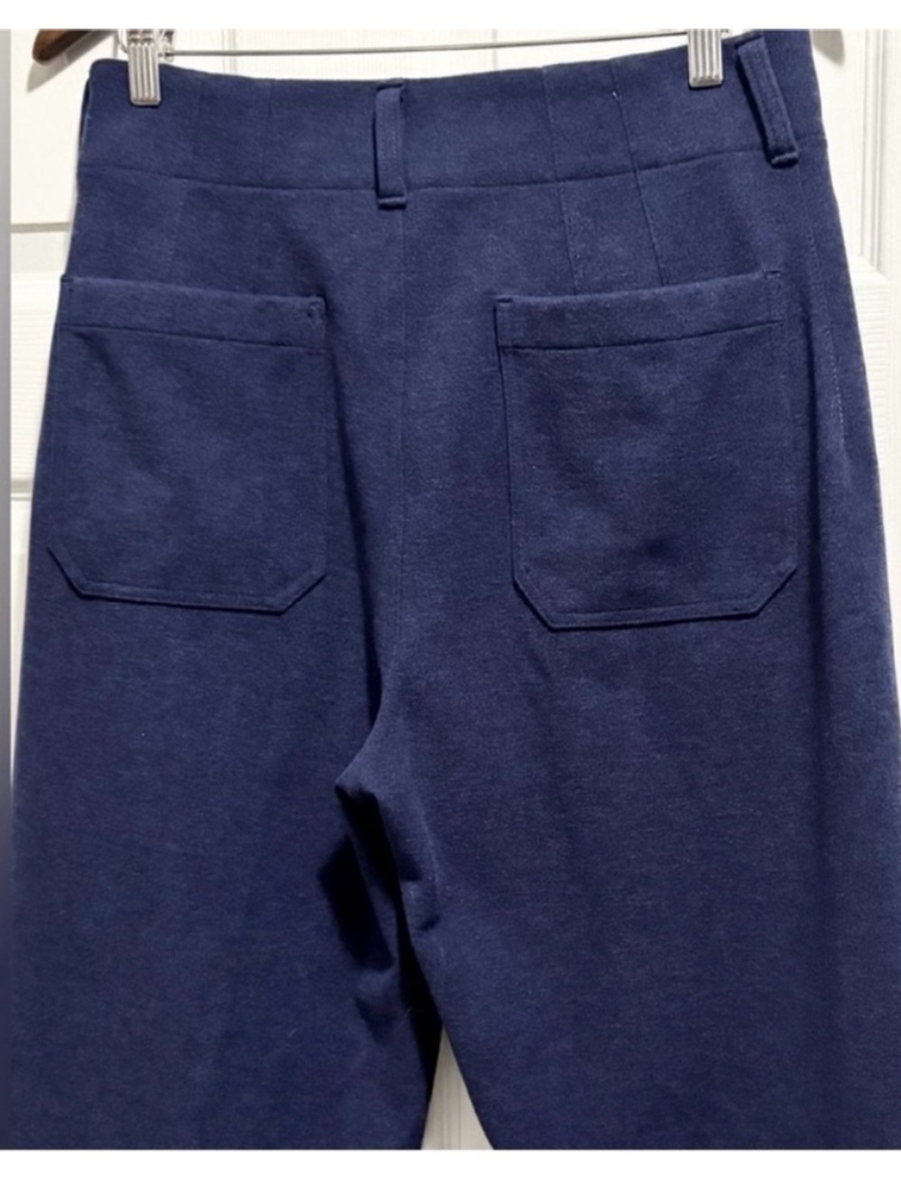 NWT Anthropologie MAEVE The Colette Pant Brushed Knit Wide Leg Blue Crop Sz 31 T - Picture 14 of 16